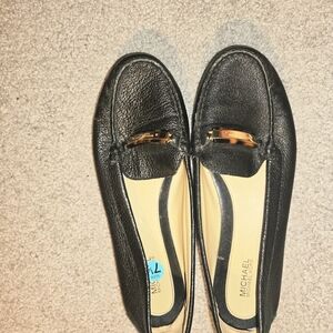 Michael Kors Black Leather Loafers for Women